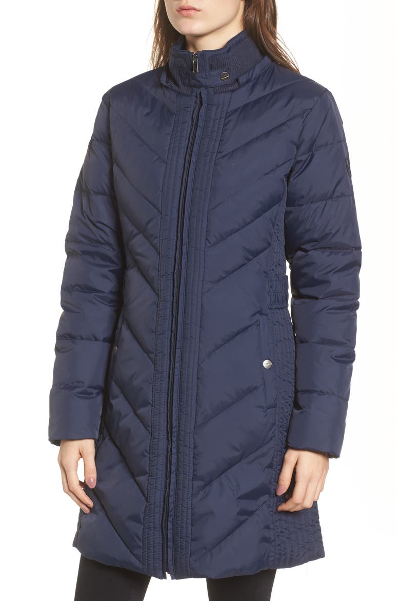 Faux Fur Trim Hooded Jacket, Alternate, color, MIDNIGHT