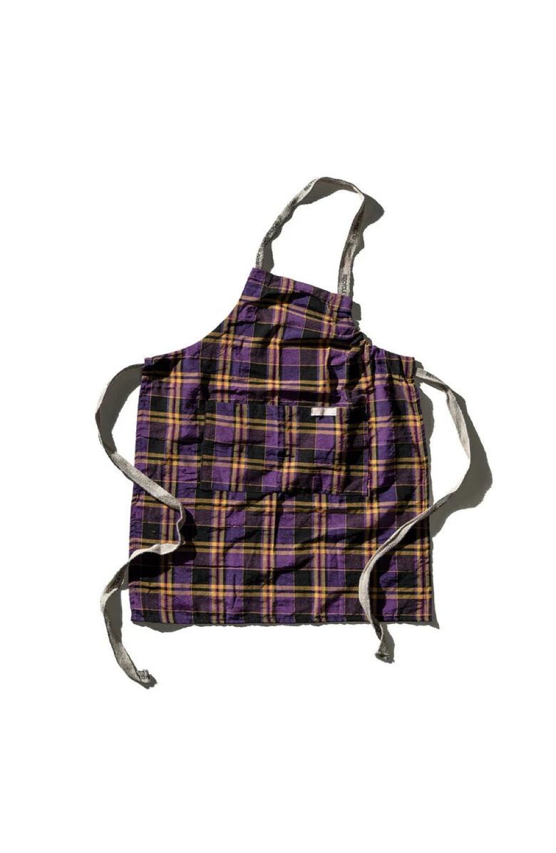PUEBCO Recycle Cotton Check Apron, Main, color, Purple