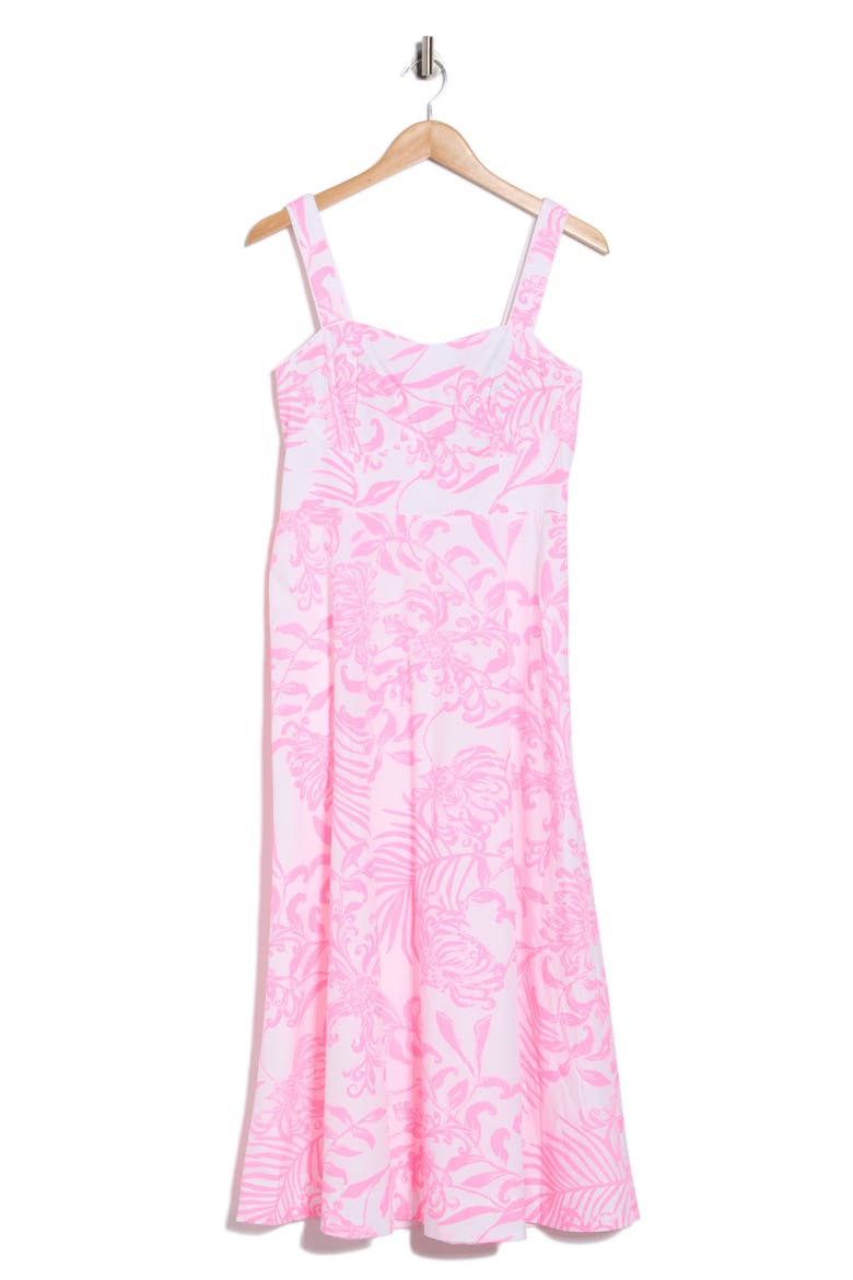 Maella Midi Dress, Alternate, color, ROUSSEAU PINK GLISTEN