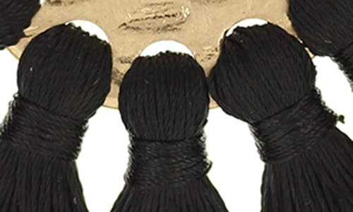 Olivia Welles Sweep Me Away Fringe Earrings In Worn Gold/black