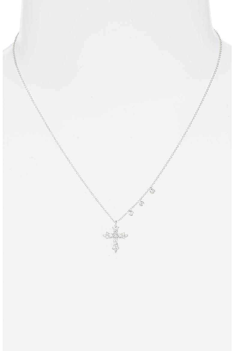 Diamond Cross Necklace, Alternate, color, YELLOW GOLD/ DIAMOND