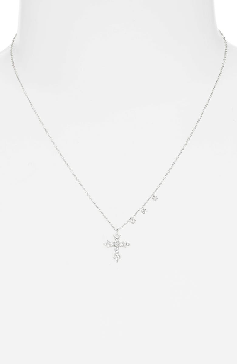 Meira T Diamond Cross Necklace, Alternate, color, 