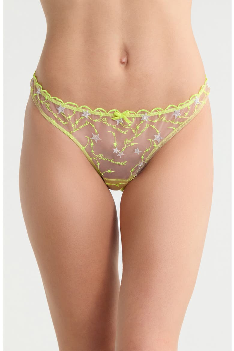 Etoile Embroidered Thong, Main, color, NEON YELLOW