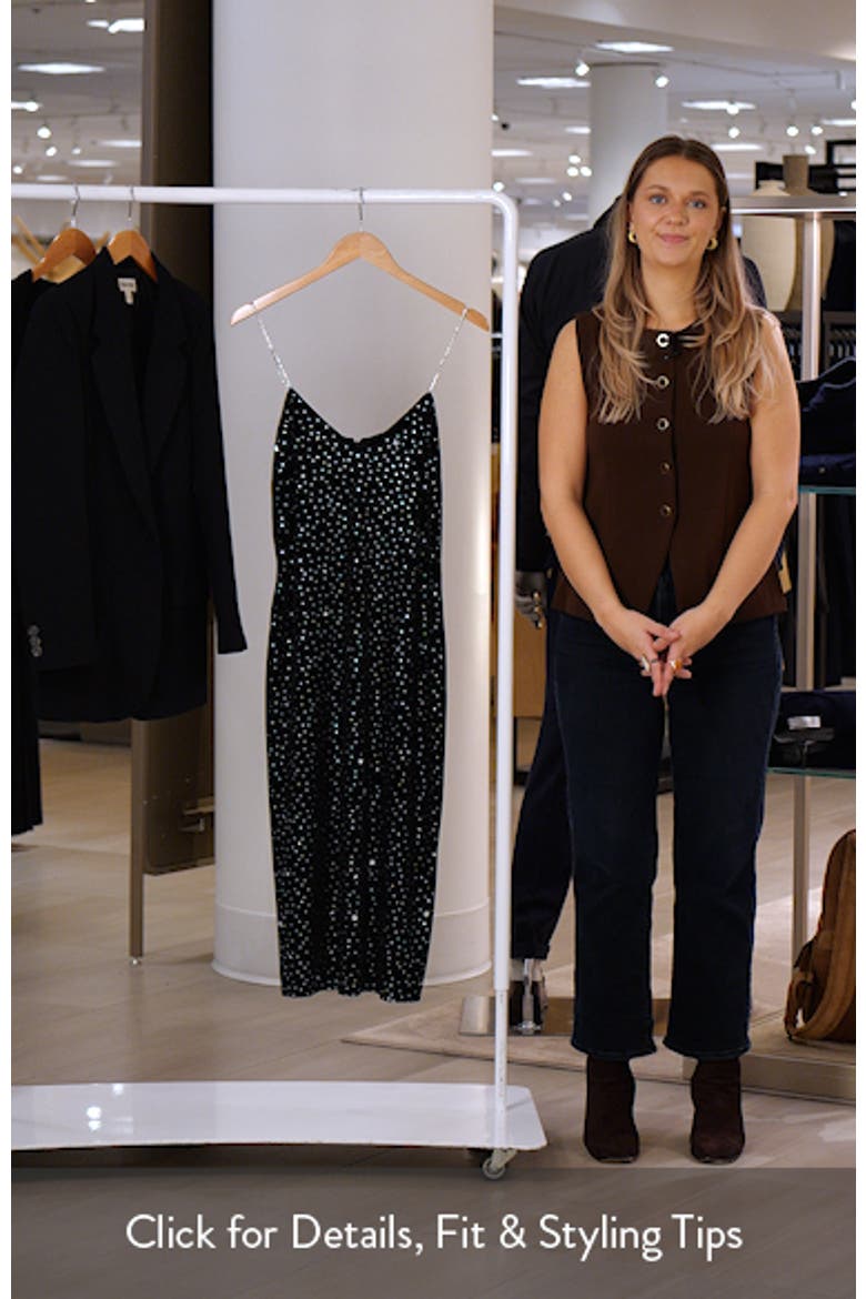 Velvet Rhinestone Embellished Midi Slipdress video