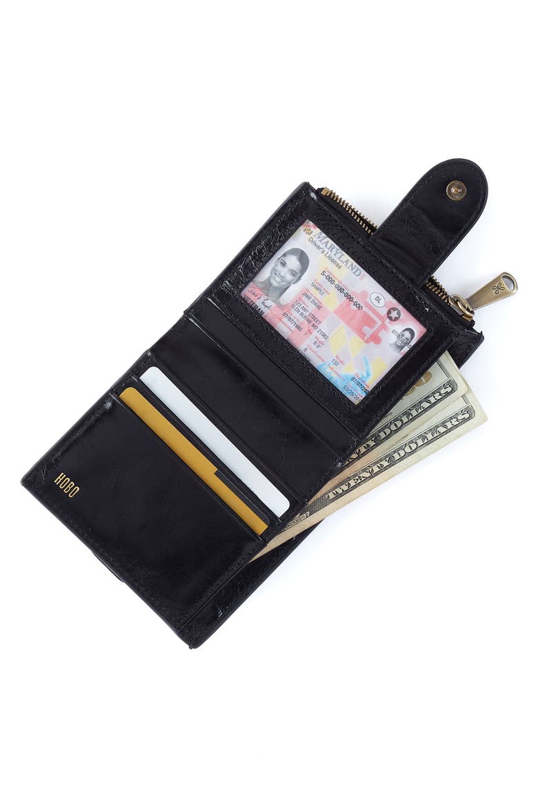 Dunn Leather Compact Wallet, Alternate, color, BLACK