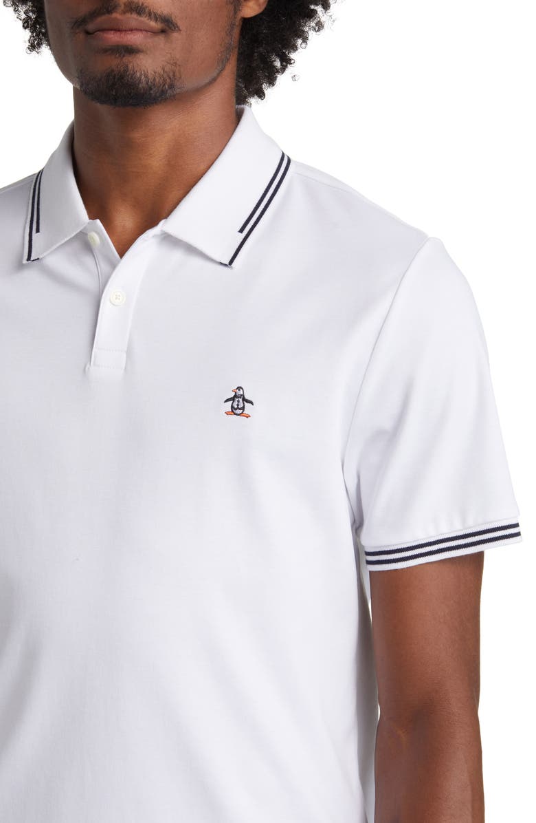 Original Penguin Slim Fit Tipped Logo Embroidered Organic Cotton Interlock Polo, Alternate, color, 