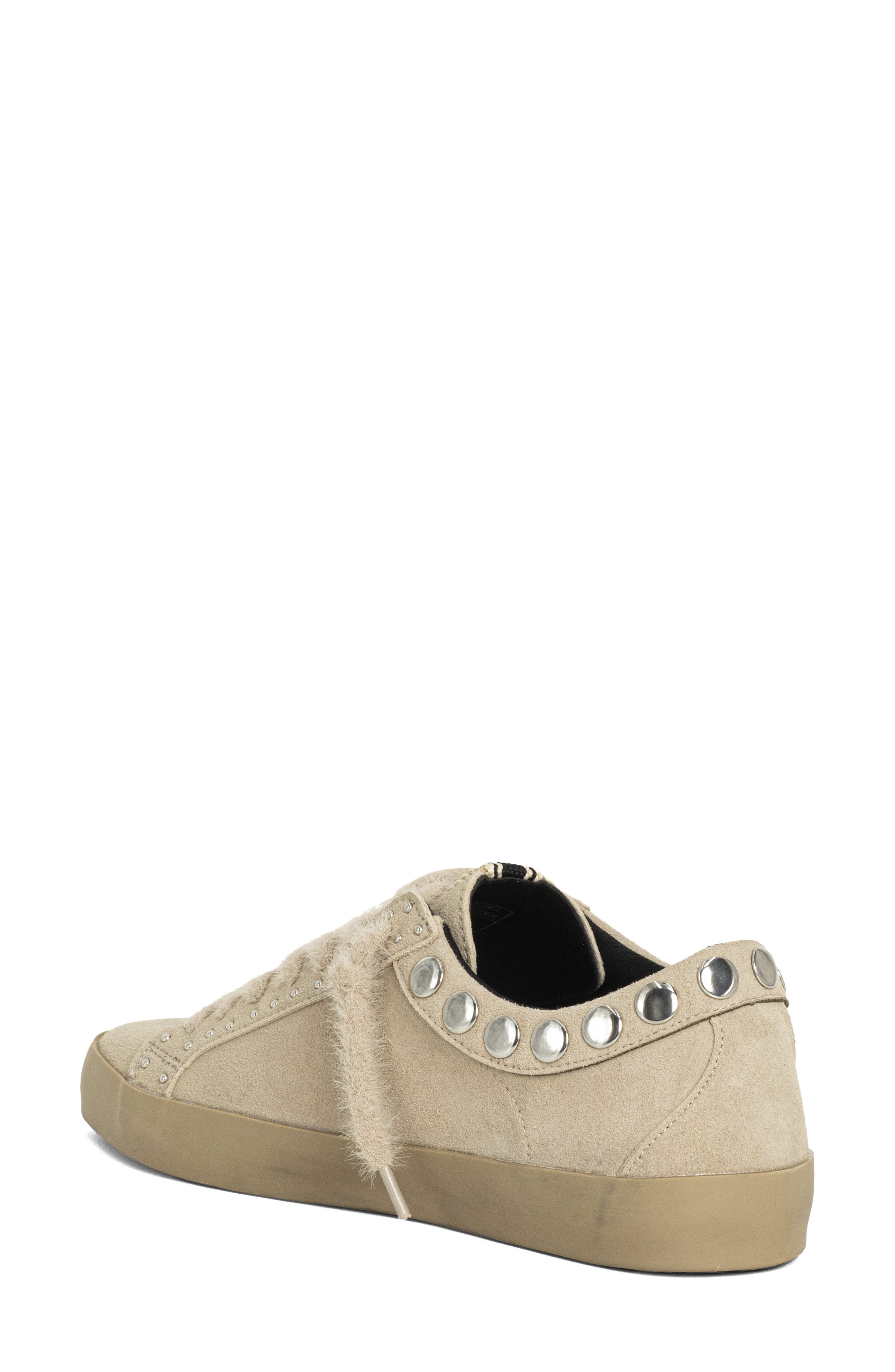 Pandora Studded Low Top Sneaker, Alternate, color, LIGHT GREY SUEDE