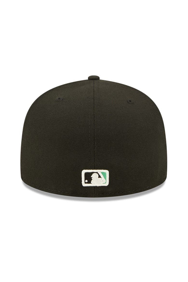 Men's New Era Black Oakland Athletics 1974 World Series Champions Citrus Pop UV 59FIFTY Fitted Hat, Alternate, color, Black