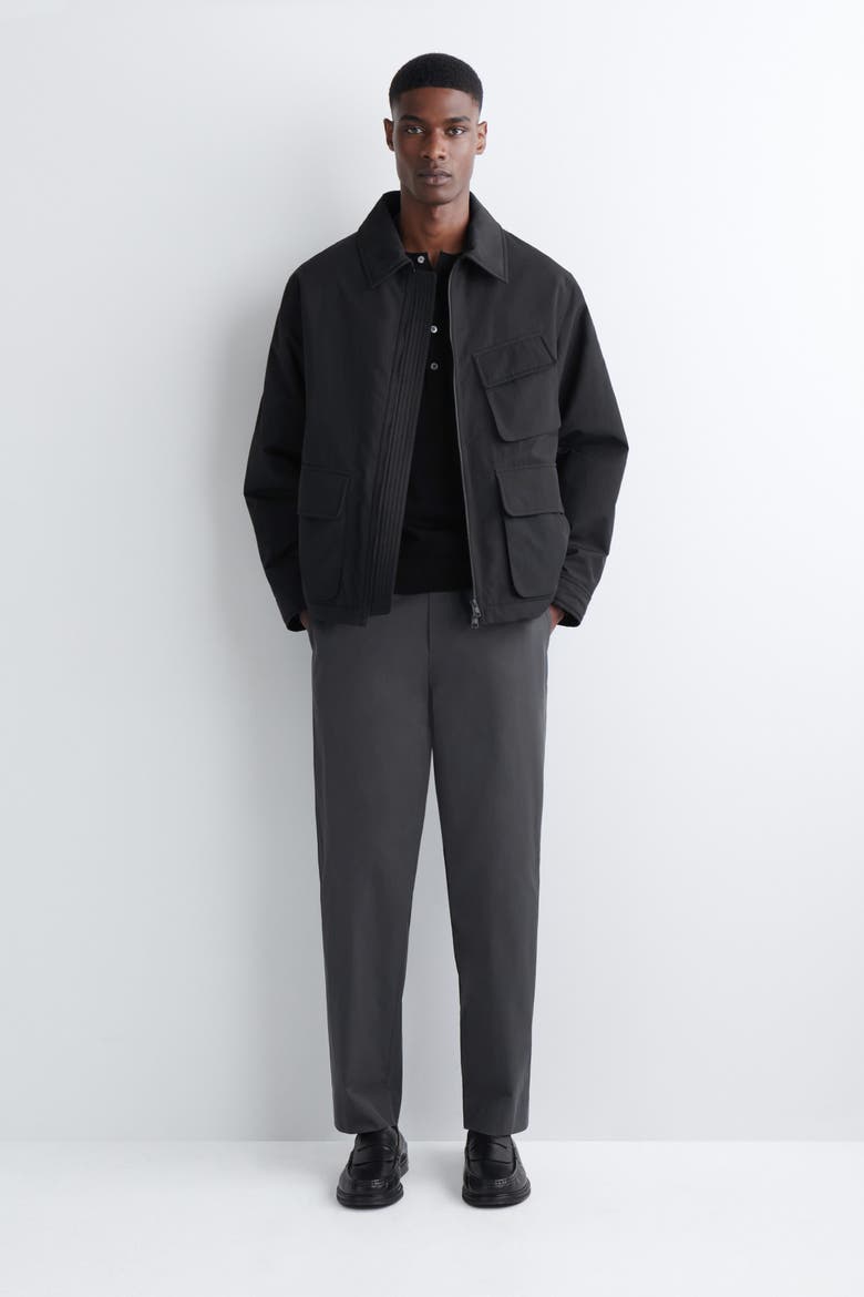 Cotton Regular-Fit Tapered Chinos, Main, color, CHARCOAL