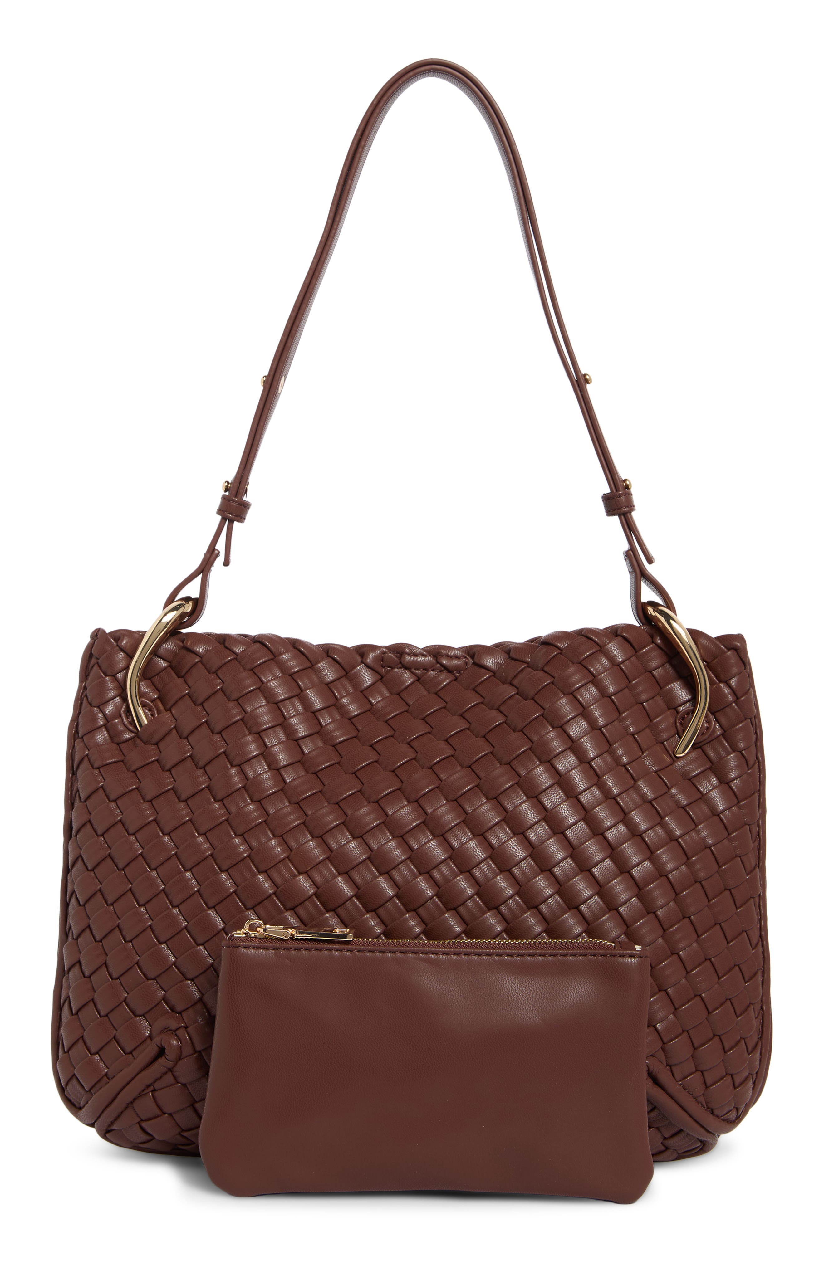 Woven Hobo Shoulder Bag, Alternate, color, CHOCOLATE