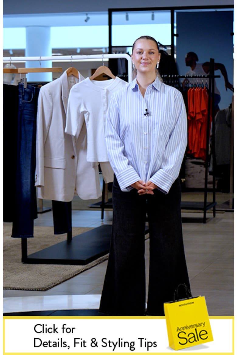 The Signature Stripe Cotton Poplin Y-Neck Shirt The Signature Y-Neck Shirt in Poplin video