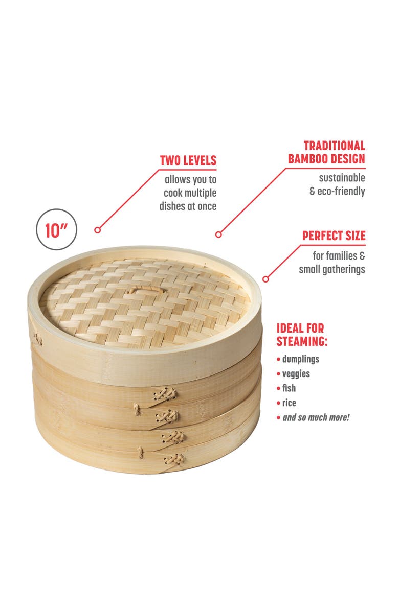 JOYCE CHEN 2-Tier Steamer Baskets, Alternate, color, Bamboo