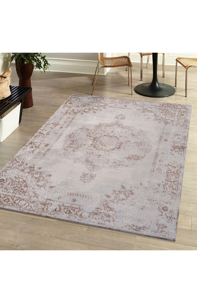 JONATHAN Y Rosalia Cottage Medallion Area Rug, Alternate, color, Brown/Cream
