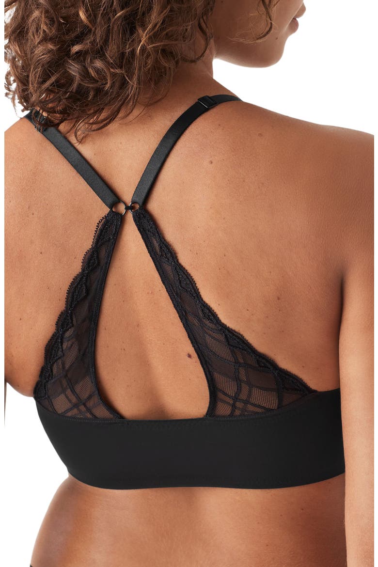 True Body Boost Triangle Lace Convertible Strap Bra, Alternate, color, BLACK