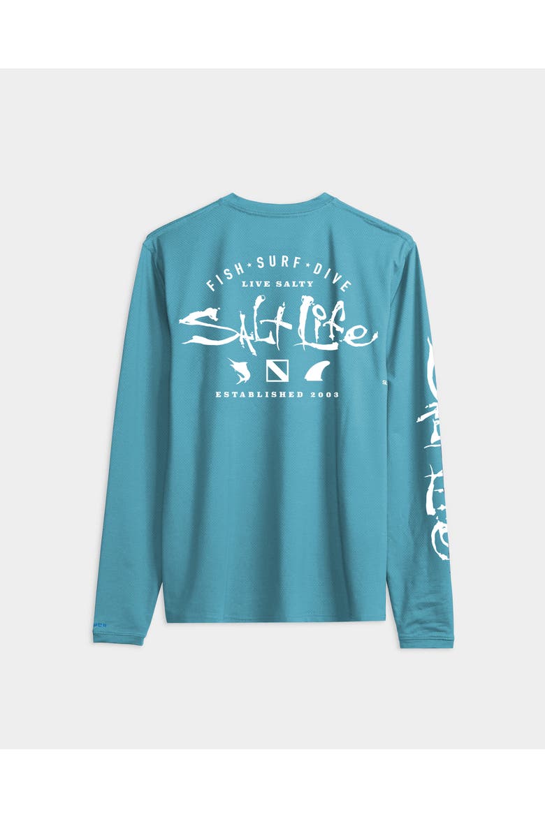 Waterman’s Trifecta SLX Performance Long Sleeve, Alternate, color, Cyan Heather