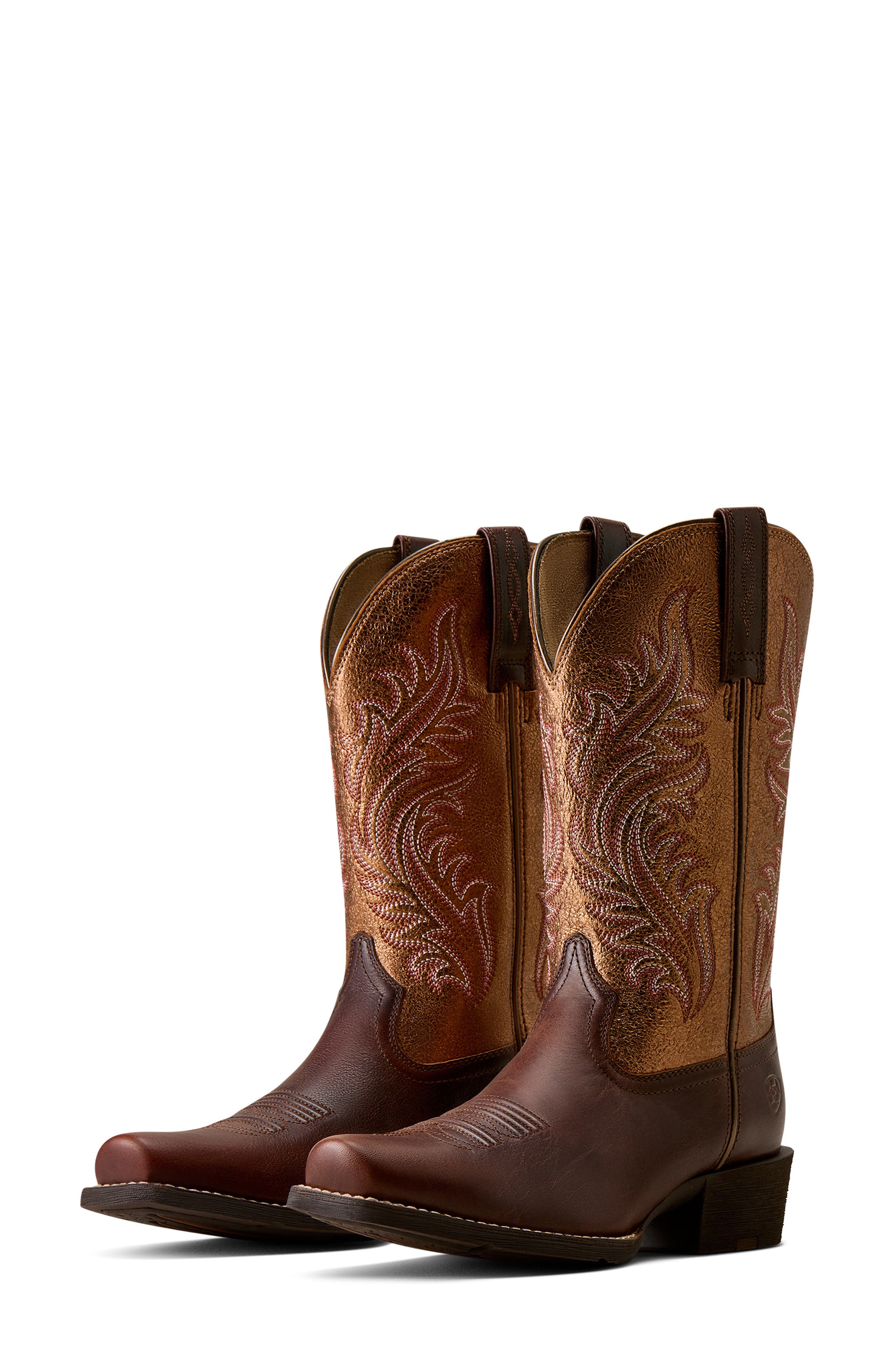 Round Up Narrow Cutter Toe Western Leather Boot, Alternate, color, ESPRESSO
