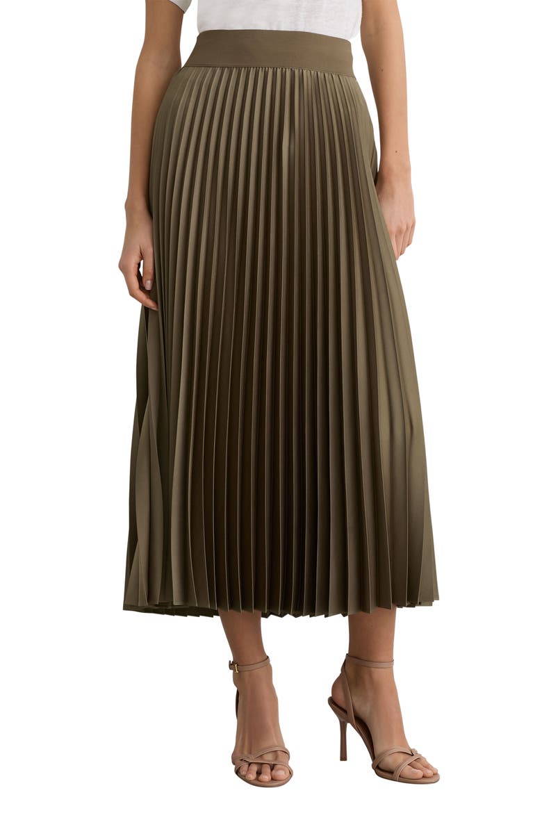 Seren Pleated Midi Skirt, Main, color, GREY