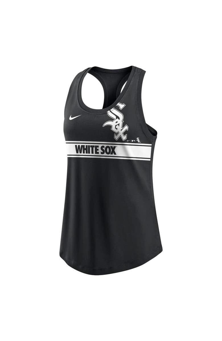 Nike Women's Nike Black Chicago White Sox Cropped Logo Performance Racerback Tank Top, Alternate, color, Black