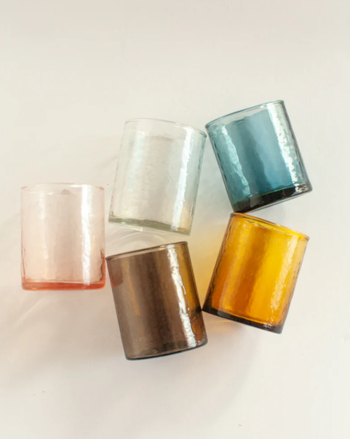 Creative Women Handblown Hammered Glasses In Blue