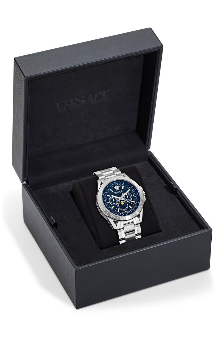 V-Galaxy Moonphase Bracelet Watch, 43mm, Alternate, color, STAINLESS STEEL