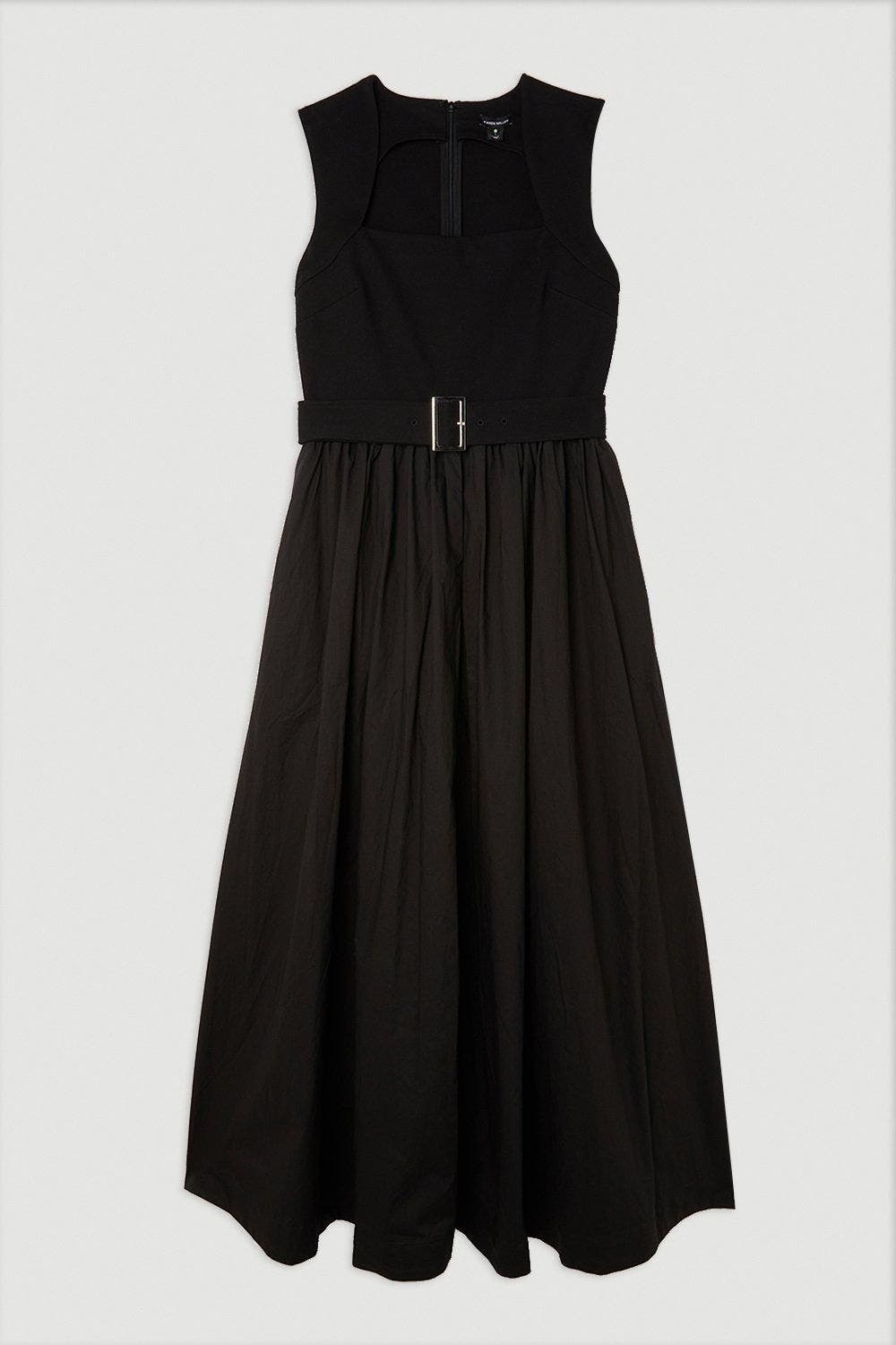 Square Neck Belted Maxi Dress - image 2