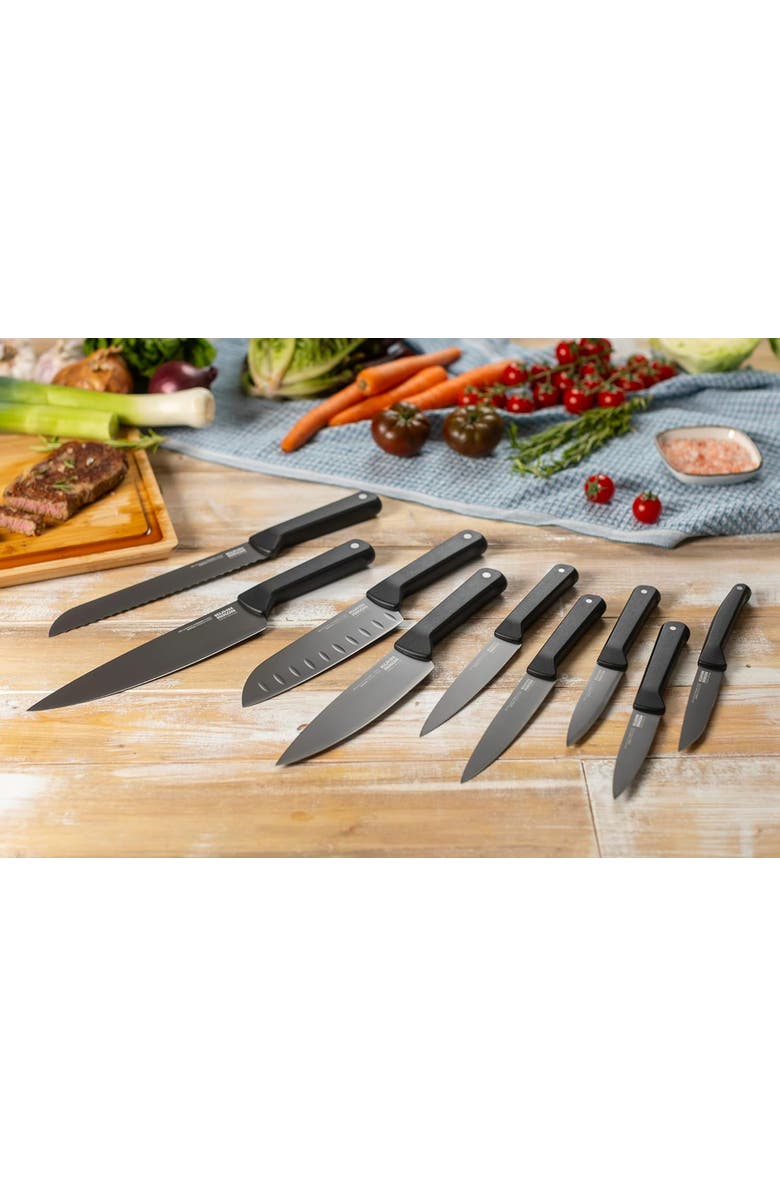 Kuhn Rikon ICED Straight Utility Knife 5.12-Inch, Ice Hardened German Stainless Blade, Alternate, color, Black