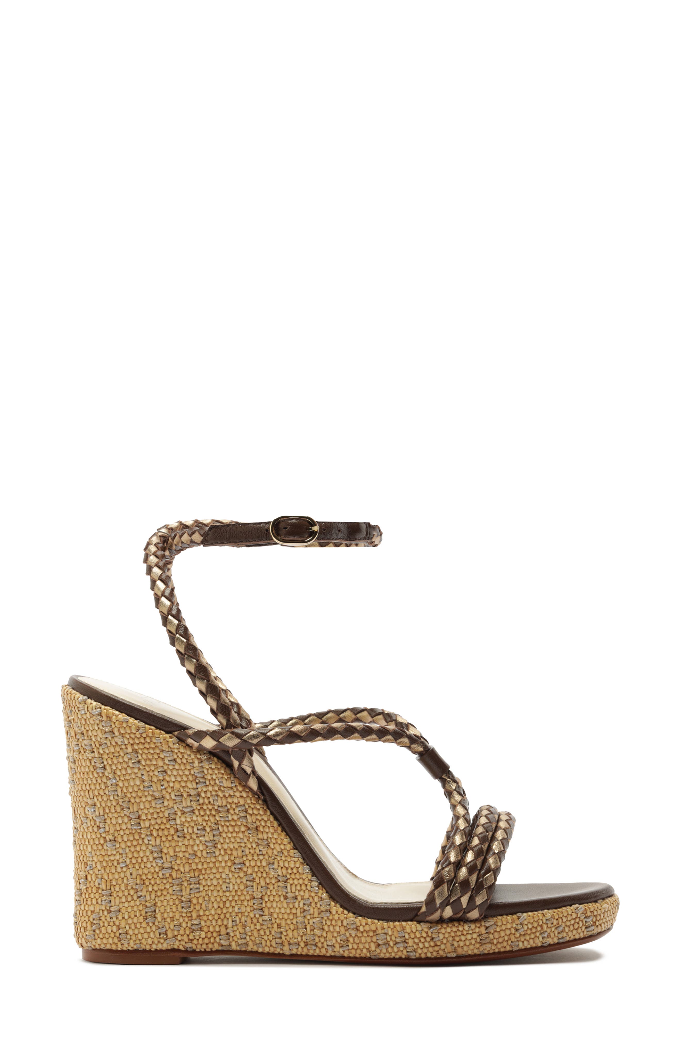 Alexandre Birman Elba Ankle Strap Wedge Sandal, Alternate, color, Marrone