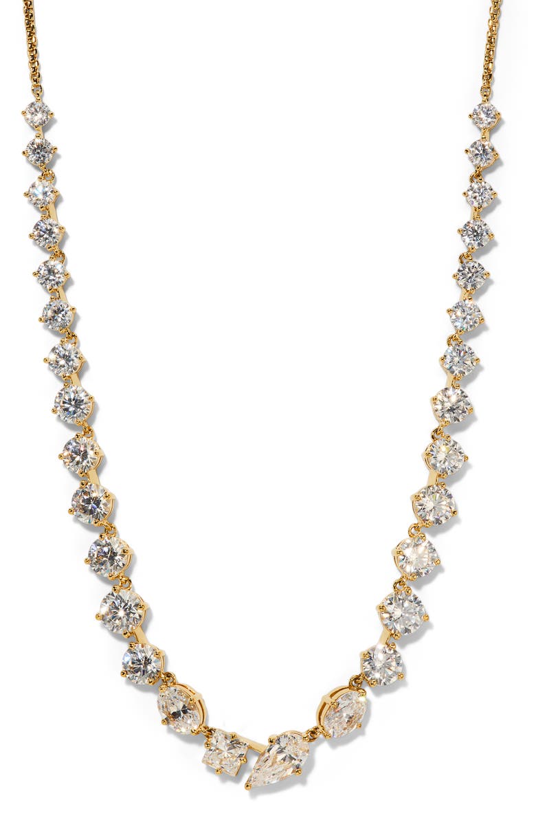 Nadri Lucia Frontal Necklace, Main, color, Gold