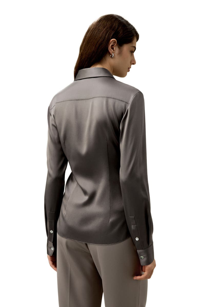 Lilysilk Elegant Silhouette Silk Shirt, Alternate, color, Mercury