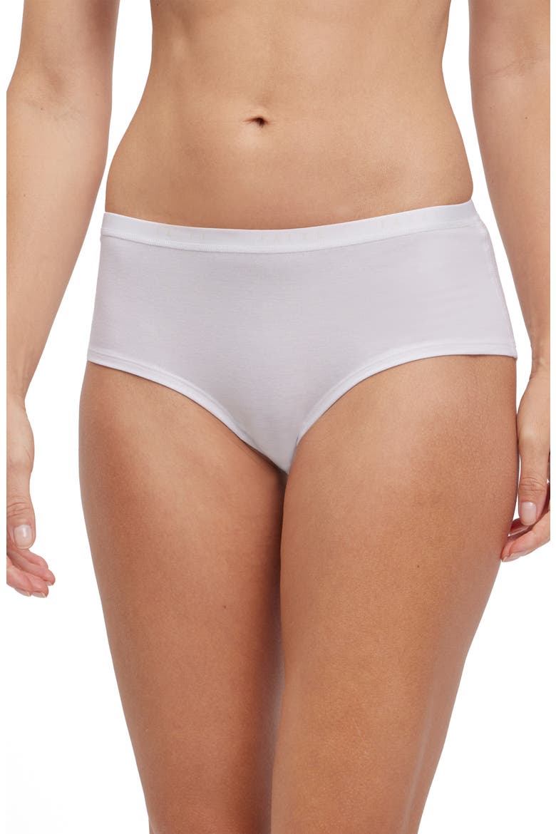 Daily Climate Cotton Blend Hipster Briefs, Main, color, WHITE