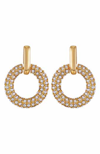 Vince Camuto Pavè Hoop Drop Earrings