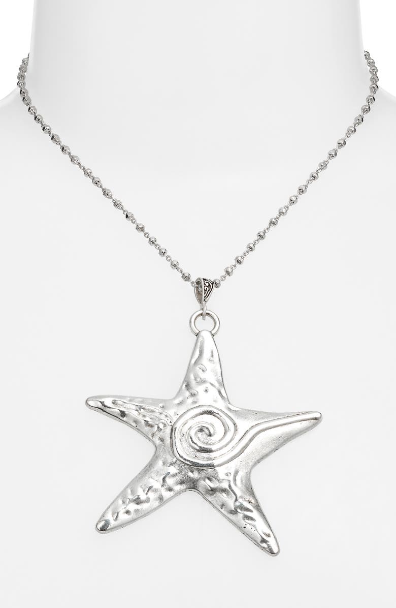 VIDAKUSH Starfish Swirl Pendant Necklace, Alternate, color, Silver