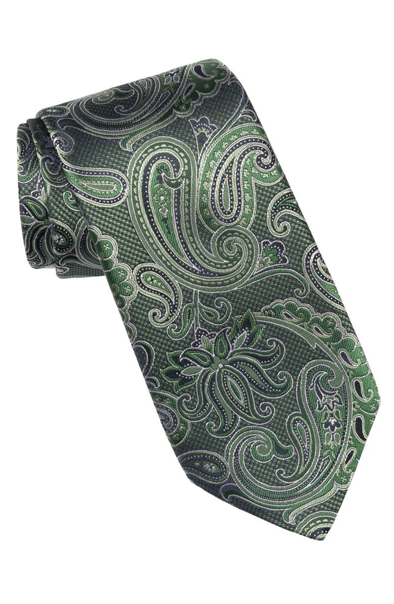 Elizabetta Pavia - Silk Jacquard Tie for Men, Main, color, Emerald Green