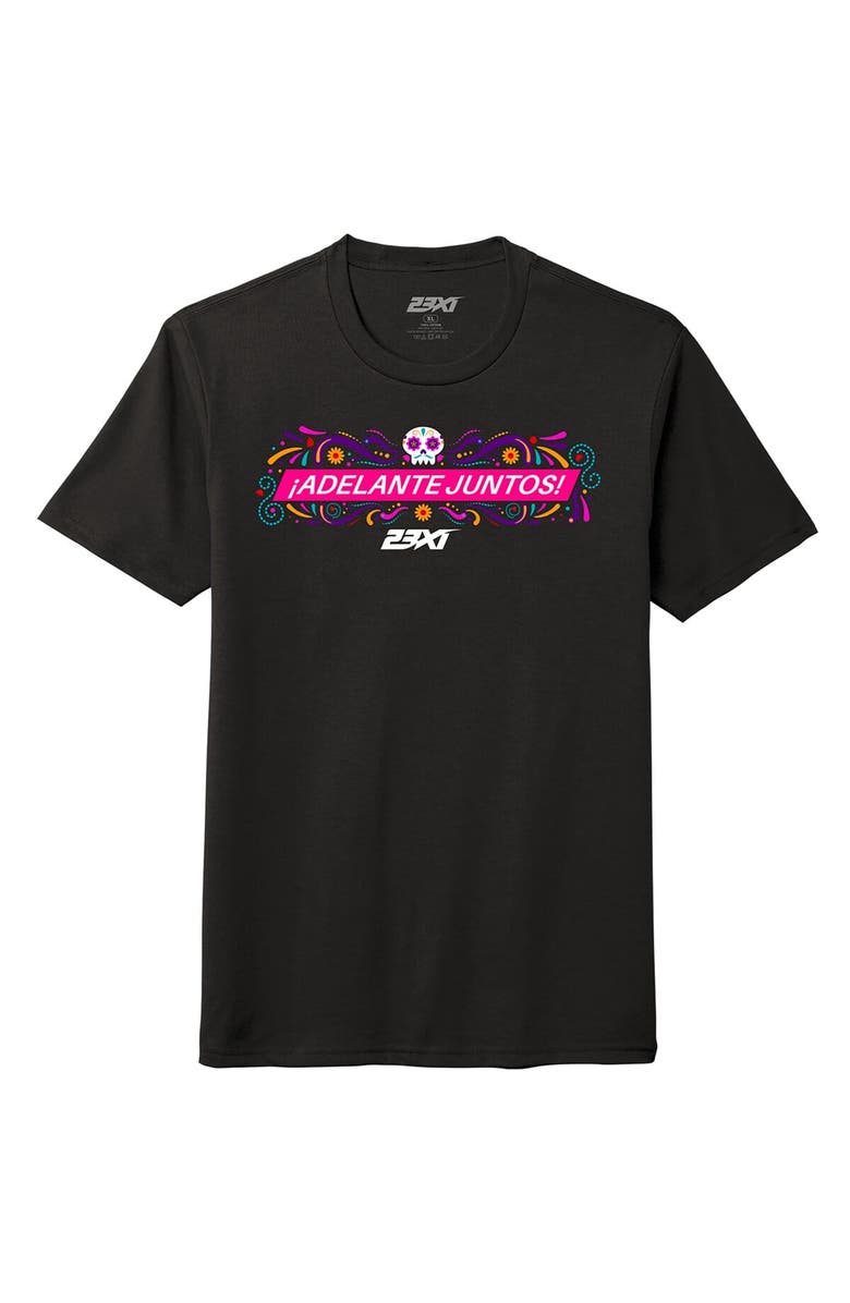 23XI Racing Men's 23XI Racing Black 23XI Racing Adelante Juntos Mexico City Race Tri-Blend T-Shirt, Alternate, color, Black