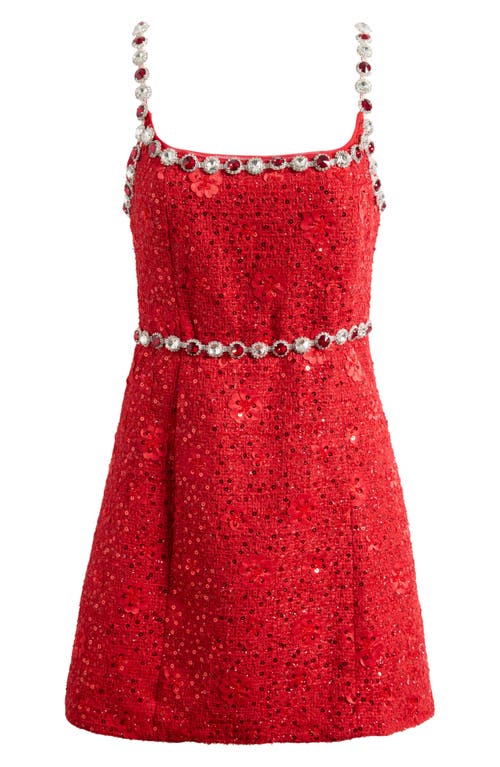 Elliatt Adeline Embellished Sequin Tweed Cocktail Minidress In Multi