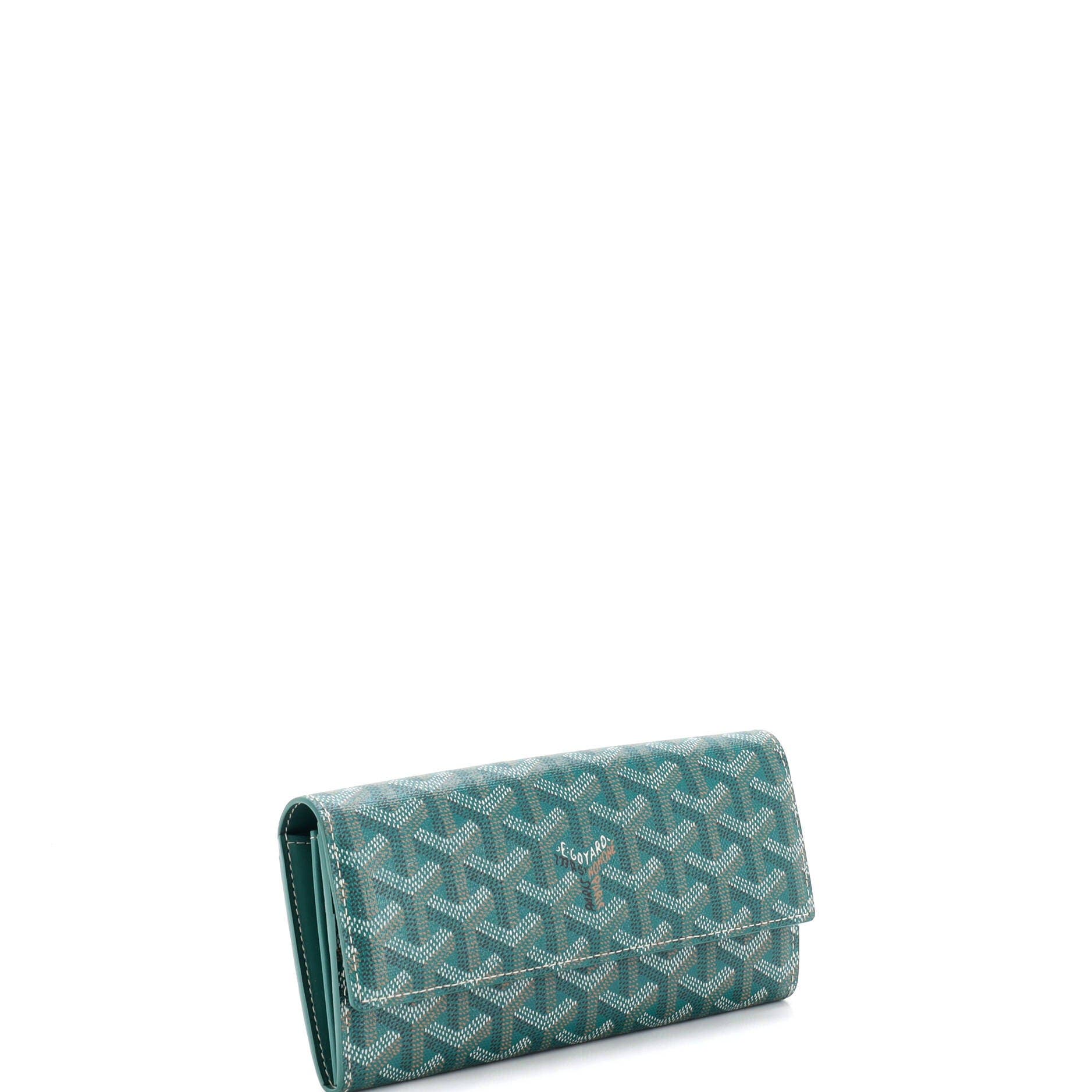 Varenne Wallet Coated Canvas Long, Alternate, color, Green