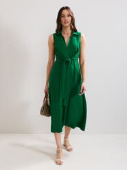Phase Eight Sculpted Tie-Waist Midi Shirt Dress