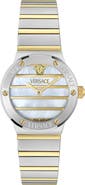 Versace Greca Logo Mother-of-Pearl Bracelet Watch, 33mm
