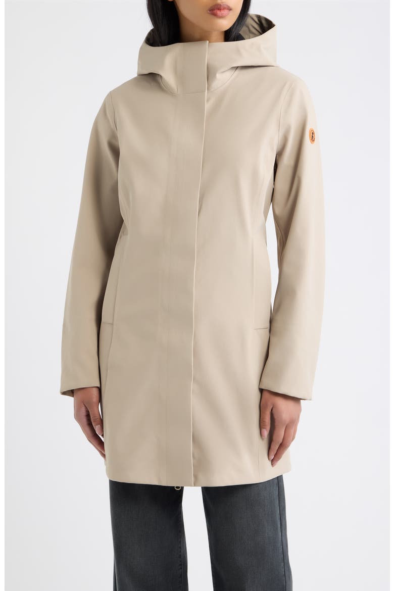 Clementine Hooded Raincoat, Main, color, STONE BEIGE