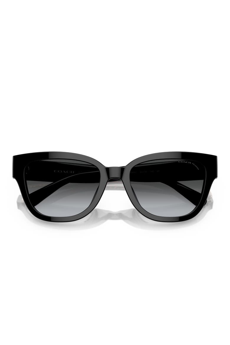 54mm Gradient Polarized Butterfly Sunglasses, Alternate, color, BLACK