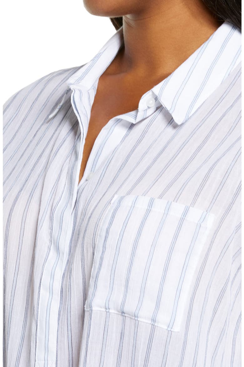Stripe Woven Tunic, Alternate, color, BLUE- WHITE LARCH STRIPE