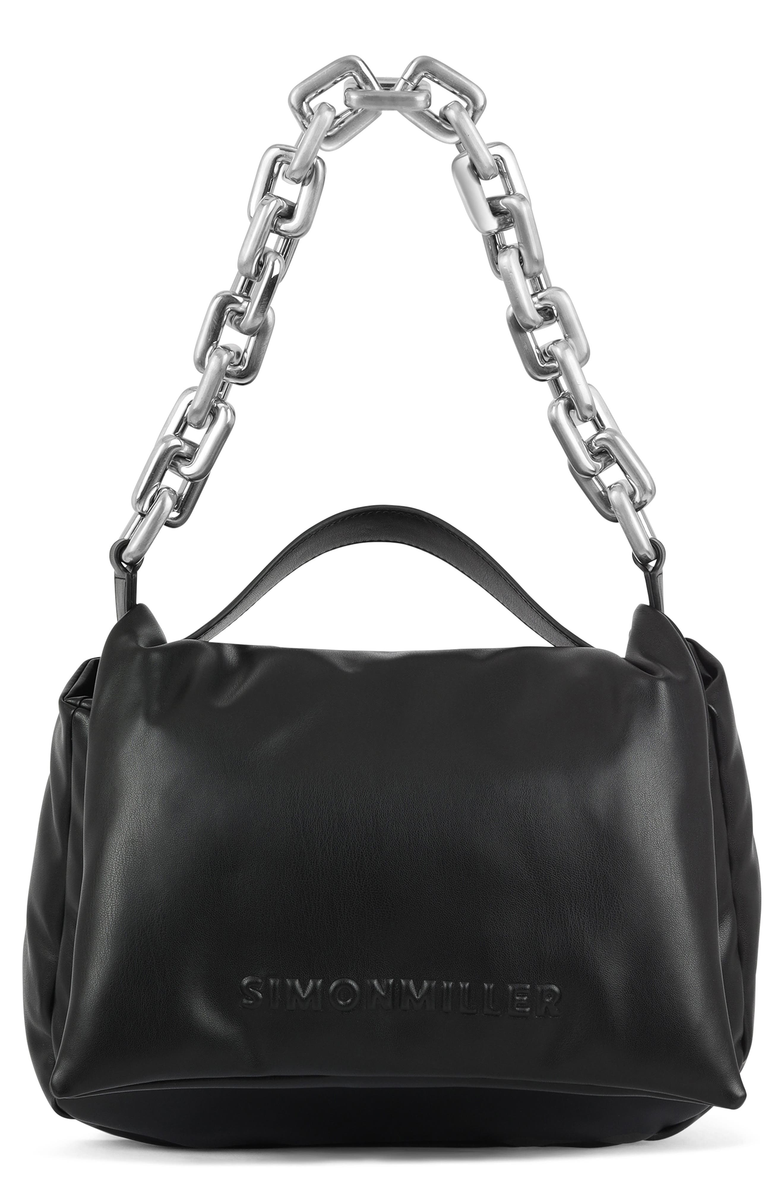 Simon Miller Linked Turnover Faux Leather Shoulder Bag, Alternate, color, 