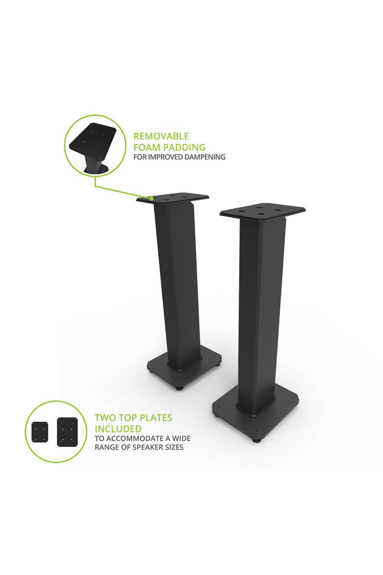 SX30 30" Fillable Speaker Stands with Isolation Feet - Pair, Alternate, color, Black