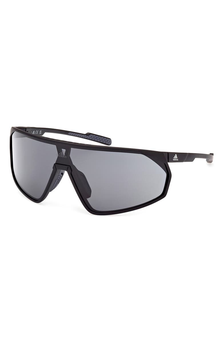 adidas 00mm Shield Sunglasses, Alternate, color, Matte Black / Smoke