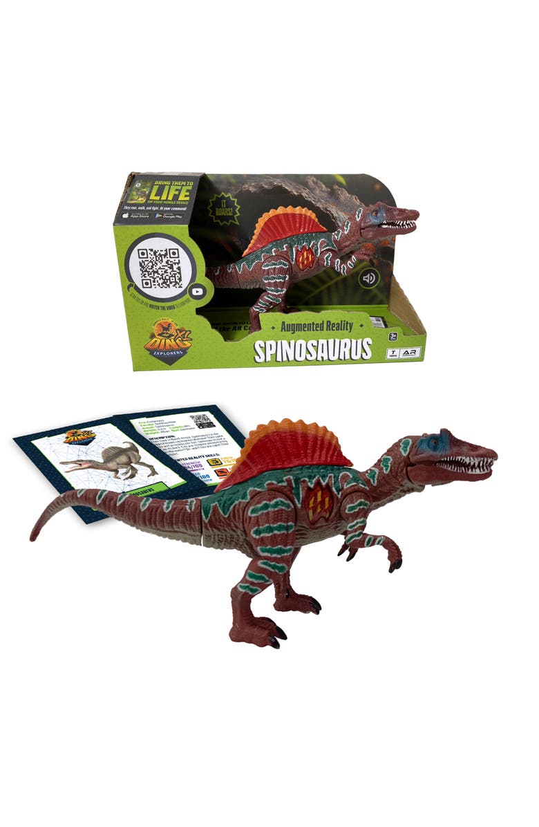 Dino Explorers Ar Dinosaur Xl and Brick Combo 10 Inch Spinosaurus Figure, Alternate, color, Multicolored