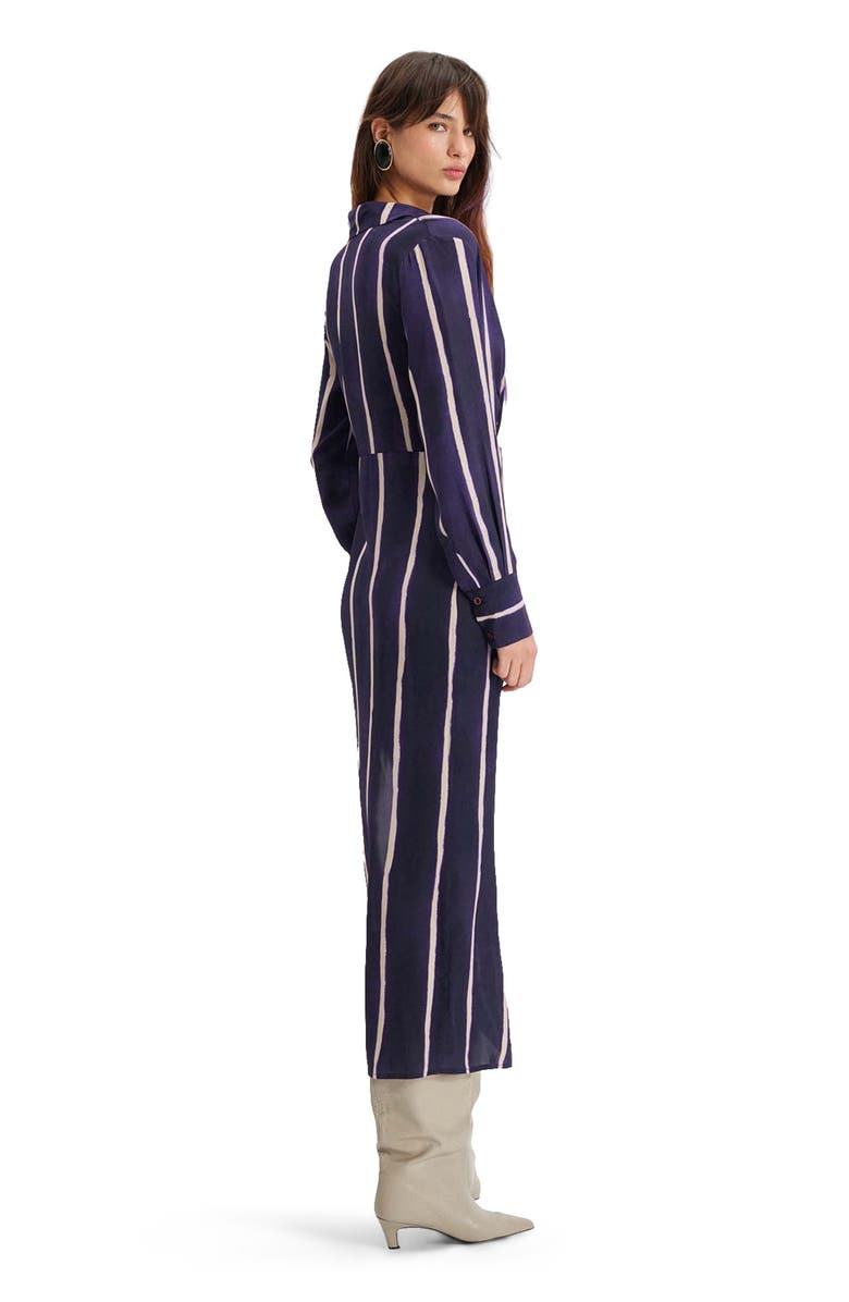THEO The Label Selena Stripe Draped Shirtdress, Alternate, color, Future Dusk