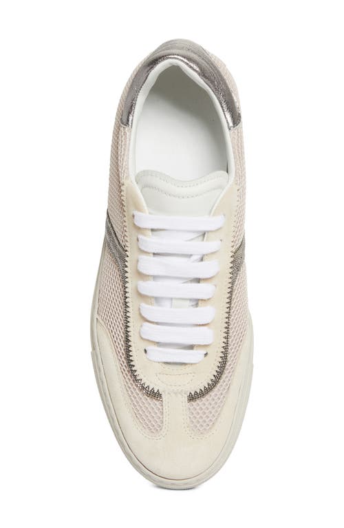 Brunello Cucinelli Mesh And Suede T-toe Sneakers In C7680 Oat
