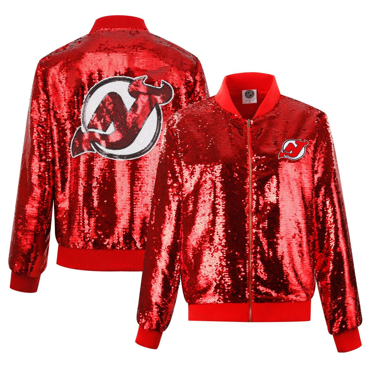 Red Devils Nj CUCE Women's Cuce Red New Jersey Devils Sequin Full-Zip Jacket (Women ...