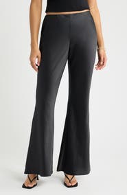 Open Edit Bias Satin Low Rise Flare Pants