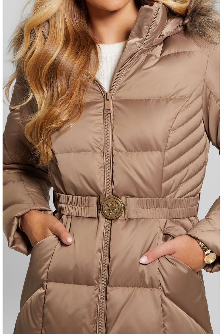 Olga Down Puffer Coat with Removable Hood, Alternate, color, WET SAND